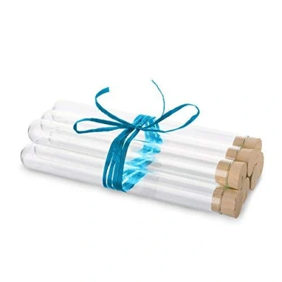 Afbeelding van Tuuters Glazen reageerbuis met kurksluiting, 10 stuks, reageerbuizen om te vullen, 180 x Ø 18 mm