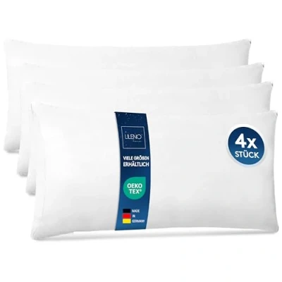 Afbeelding van LILENO HOME Set van 4 kussen vulling 40x80 cm Binnenkussen wasbaar op 40C geschikt voor mensen met allergieën Polyester bank, sofa, cocktail, en hoofdkussen