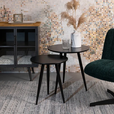 Afbeelding van Maison Bobby Bijzettafel Set Daven Zwart