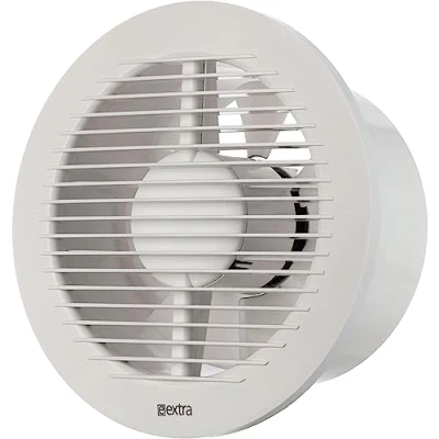 Afbeelding van Badkamerventilator met timer, diameter 150 mm, ventilator kogellagers, voor efficiënte ventilatie in de badkamer, keuken, toilet
