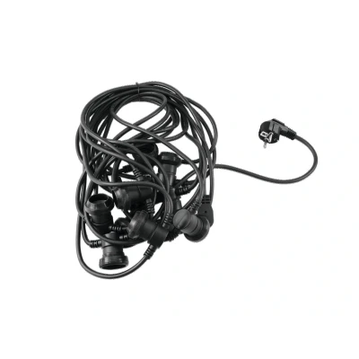 Afbeelding van Eurolite Feestverlichting snoer Prikkabel Lichtsnoer 10x E27 (Grote Fitting) Exclusief lampen 10m Binnen &amp; Buiten