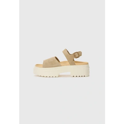 Afbeelding van Converse Chuck Taylor ALL STAR Sandalen met plateauzool, Dames, Maat: 39, Sand dune/egret Veloursleer