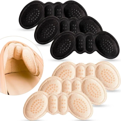 Afbeelding van KZQ 6 paar hielkussentjes Losse schoenvoeringen Comfortabele voor mannen en vrouwen Antislip Universele schoenmaat Hielbeschermingskussentjes (beige + zwart)