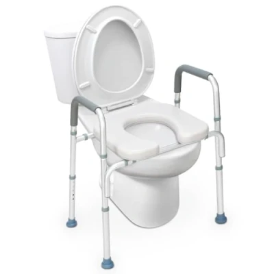 Afbeelding van HEAO Toiletzitting met armleuningen voor senioren, in hoogte verstelbaar wc frame, opstahulp ouderen, handicap, gehandicapten