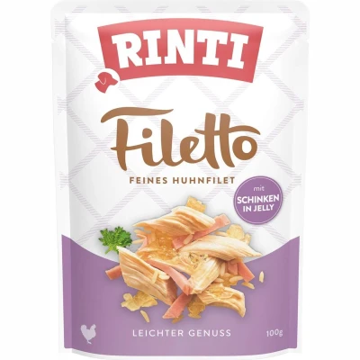 Afbeelding van Voordeelpakket Rinti Filetto Zakjes in Gelei 48 x 100 g Kip met Ham