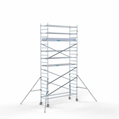 Afbeelding van Euroscaffold Rolsteiger Original L305xB90cm 7.20m werkhoogte Gebruik tegen de gevel Houten Deck