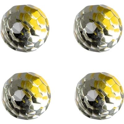 Afbeelding van Clayre &amp; Eef Deurknop Set van 4 Ø cm Transparant Glas Rond Meubelknop Kastknop