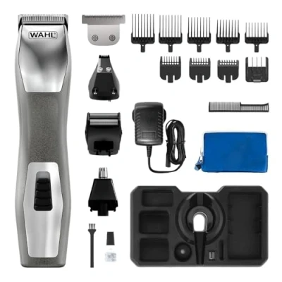 Afbeelding van WAHL Chromium 11 in 1 Multigroomer, Wenkbrauwtrimmer, Body Trimmer, Baardtrimmer, Stoppelbaard, Scheren, Gelaatsverzorging. Verzorgingsset voor mannen met volledig afwasbare snijmessen.