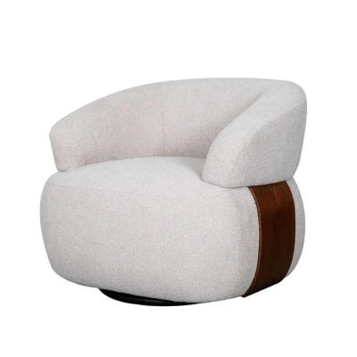 Afbeelding van LABEL51 Valenza Fauteuil Bruin Boucle Walnoot Eiken