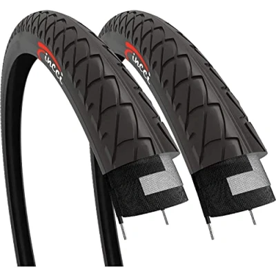 Afbeelding van Fincci Paar 26 x 2.125 Inch 54 559 Slick banden voor Cycle Road Mountainbike MTB Hybride fiets (Pack van 2)