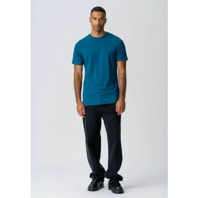 Afbeelding van Organic Basic T shirt Heren Biologisch Basis Petrol Blauw