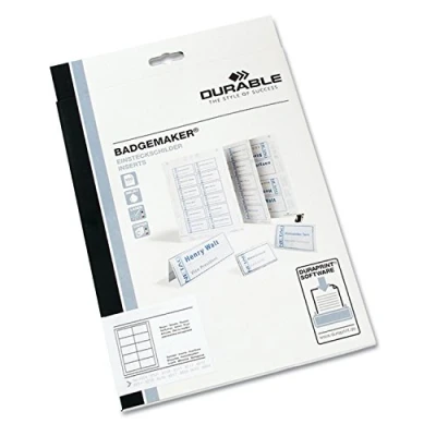 Afbeelding van Durable 145502 Badgemaker inserts voor congresspelden, 54 x 90 mm, 200 inserts, wit