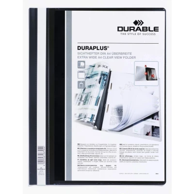 Afbeelding van Snelhechtmap Durable Duraplus A4 zwart