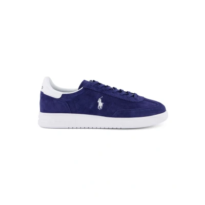 Afbeelding van Ralph Lauren heren Bedford sneaker van suède met leren details in de kleur Blauw, maat: 46