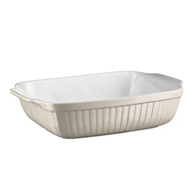 Afbeelding van Mäser 931501 Serie Kitchen Time Ovenschaal, rechthoekig, ideaal voor lasagne, als bakvorm en tiramisu vorm, kras snijbestendige vierkante ovenvorm, 33 x 24 8 cm, keramiek, grijs