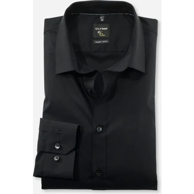 Afbeelding van OLYMP No. Six super slim fit overhemd zwart (met extra tailleringsnaden) Strijkvriendelijk Boordmaat: 40
