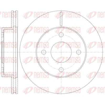 Afbeelding van REMSA Remschijf NISSAN: MICRA 2 Vooras 238, 237,7mm 18mm 4 Geventileerd 61131.10 402061F500,4020672B00,BDM721620,DCA6113110,4020672B01 Remschijven