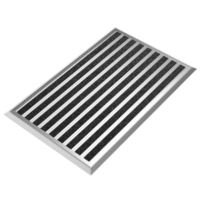 Afbeelding van Deurmat Buiten Grijs 50 x 80 cm, Aluminium Deurmat, Buitendeurmat, Buiten, Buitengebruik, Entreemat, Droogloopmat, Borstelmat, Vloermat, Voetmat, Huisentree, Schoenenveger