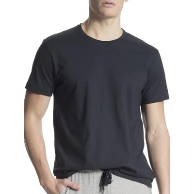 Afbeelding van Calida Remix Basic T Shirt Donkerblauw katoen Small Heren