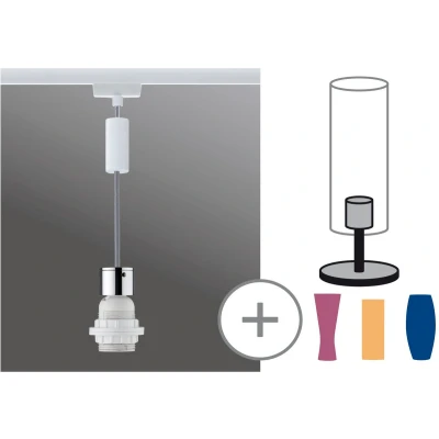 Afbeelding van Paulmann Basic Pendel 230V railsysteem lamp Universeel E27 20 W LED Chroom, Wit