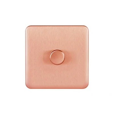 Afbeelding van Schneider Electric Lisse Schroefloze Deco Enkele Universele 2 weg Dimmer Lichtschakelaar, 400W/VA, GGBL6012CLCS, Licht Koper