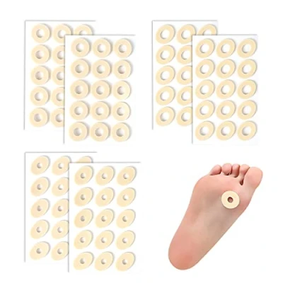 Afbeelding van 6 stuks likdoornpads, 3 vormen, anti slijtage voet soft latexpads, zelfklevende eeltpads ter voorkoming van wrijving aan de voetzolen of voetpunten, ovale likdoornpads