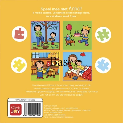 Afbeelding van Puzzelen met Anna. 4 in 1 puzzel emoties