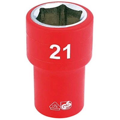 Afbeelding van Draper 31941 1/2 inch vierkante aandrijving volledig geïsoleerde VDE contactdoos, 21 mm grootte