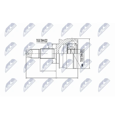 Afbeelding van Homokineet reparatie set, aandrijfas NTY NPZ FT 036