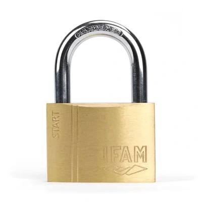 Afbeelding van IFAM Anti diefstalhangslot SR60 startbereik, 60 mm, normale boog, dubbele vergrendeling, inclusief 2 gekartelde sleutels, sterk en betrouwbaar, ideaal voor koffers, kluisjes laden