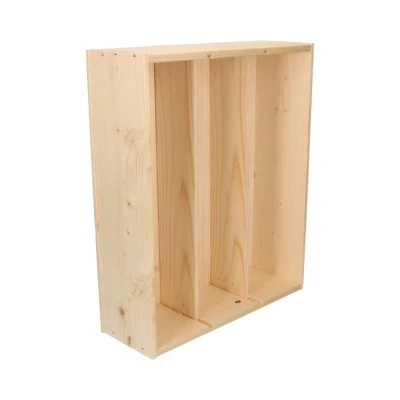Afbeelding van Houten Wijnkist voor 3 Wijnflessen 340x277x95mm