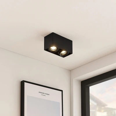 Afbeelding van Arcchio plafondlamp 2lichts aluminium H: 9.4 cm GU10 zwart