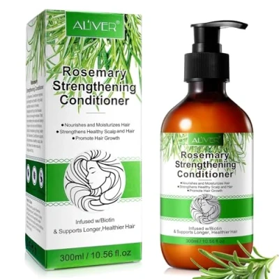 Afbeelding van P Beauty rozemarijn conditioner, 1 x 300 ml, zachte conditioner voor beschadigd en droog haar, haarconditioner haargroei hoofdhuidverzorging, mint, haarverzorging