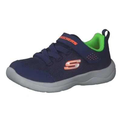 Afbeelding van Skechers Skech Stepz 2.0 Mini Wanderer Sneaker, 5 UK Kind, Navy Textiel Synthetische Lime Oranje Trim, 8 Child