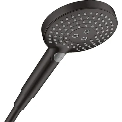 Afbeelding van hansgrohe Raindance Select S waterbesparende douchekop 8 l/min (EcoSmart), handdouche met 3 straalsoorten (incl. PowderRain), douchekop, spaardouchekop antikalkfunctie, matzwart, 26515670