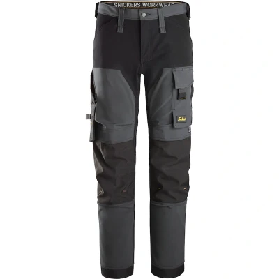 Afbeelding van SNICKERS 6375 AllroundWork 4 way stretch werkbroek (staalgrijs/zwart) 63755804088