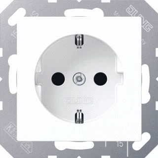 Afbeelding van Jung A RANGE Wandstopcontact (WCD schakelmateriaal) A1520NBFWWM E2VX3