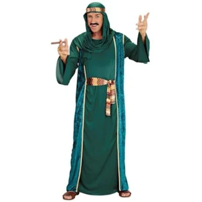 Afbeelding van Widmann 1001 Nacht &amp; Arabisch Midden Oosten Kostuum Olie Slimme Sjeik Groen Man Small Carnavalskleding Verkleedkleding