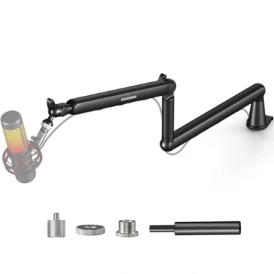 Afbeelding van Microfoonarm, Aokeo AK 55 bureau laag profiel verstelbare microfoonarm standaard, geschikt voor blauwe yeti, sneeuwbal iCE, HyperX QuadCast, SoloCast, Elgato Wave, enz