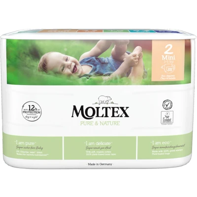 Afbeelding van Moltex Pure &amp; nature babyluiers mini 38 stuks