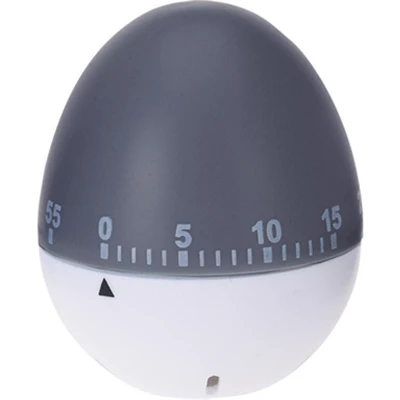 Afbeelding van Kookwekker/eierwekker in ei vorm kunststof 7 cm grijs/wit Kookwekkers