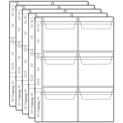 Afbeelding van Uncle Paul Munt Verzamelen Pagina&#039;s 5 Vellen 6 Zakken Standaard 9Hole Coin Pocket Inserts Mouwen voor Munten CS03506