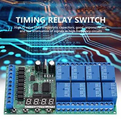 Afbeelding van YWBL WH 8 Kanaals Timer Relais Schakelaar DC 12V Oneindige Cyclus Vertragingstijd AAN UIT Loop Module met LED Indicator,
