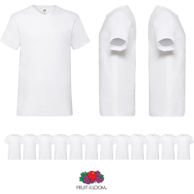 Afbeelding van Fruit of the Loom Valueweight V hals 12 stuks maat XXXL (3XL) wit