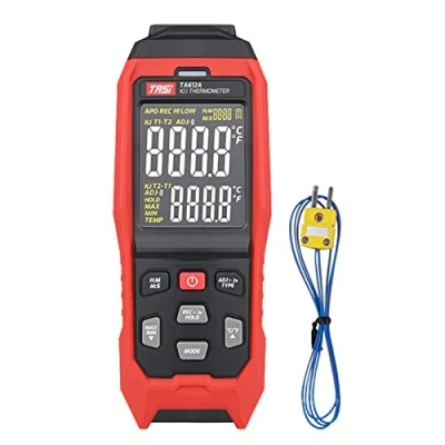 Afbeelding van TASI TA612C Thermokoppelthermometer type K/J, 4 kanalen, 200 1372 ℃/ 328 2501 ℉, draagbaar, digitaal lcd display, 5000 groepen, gegevensopslag met USB en
