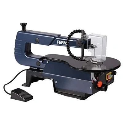 Afbeelding van FERM SSM1007 Figuurzaagmachine 120W Variabele snelheidsinstelling Voetpedaal Snelspanhendel inclusief 6 zaagbladen
