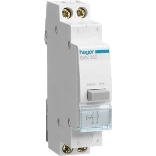 Afbeelding van Hager SVN352. Internationale beschermingsklasse (IP code): IP20. Breedte: 17,5 mm, Hoogte: 83 Knoppen + Schakelaars