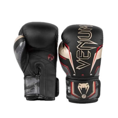 Afbeelding van Venum, Elite Evo bokshandschoenen, uniseks, volwassenen, 300 ml, zwart/goud/rood