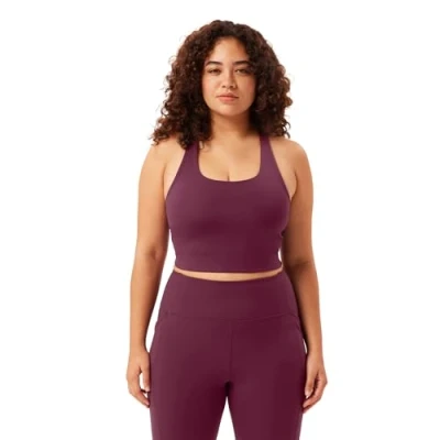 Afbeelding van Girlfriend Collective dames Paloma sport bh met medium support in de kleur Bordeauxrood, maat: M