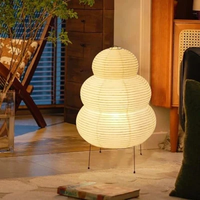 Afbeelding van Rijstpapier Lamp Retro Wabi sabi Nachtlampje Gezellige Tafellamp Tafelverlichting Decoratieve Stemming Papier Woonkamer Slaapkamer Decoratie (A)